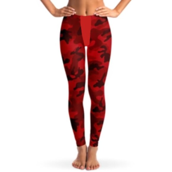 New RBX Kids' Red Camo Leggings Fitness Workout Pants - Picture 1 of 7